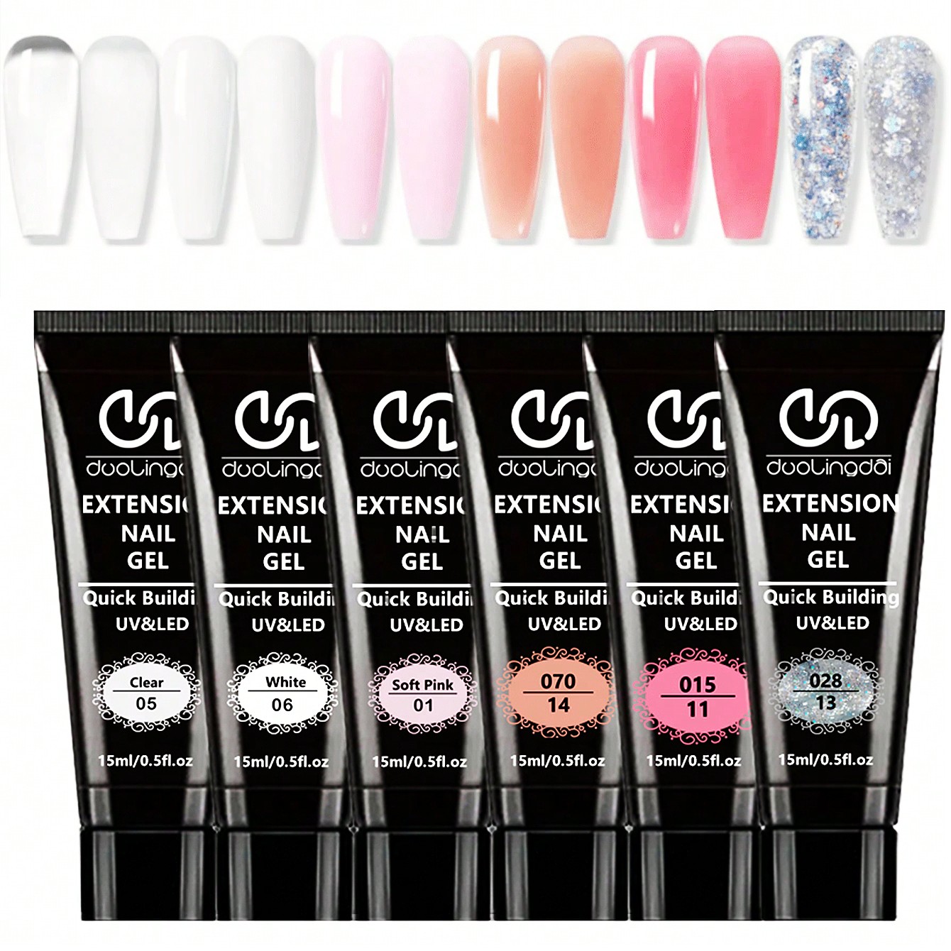 Polygel Nail Kit - 6 Colors Poly Extension Gel Nail