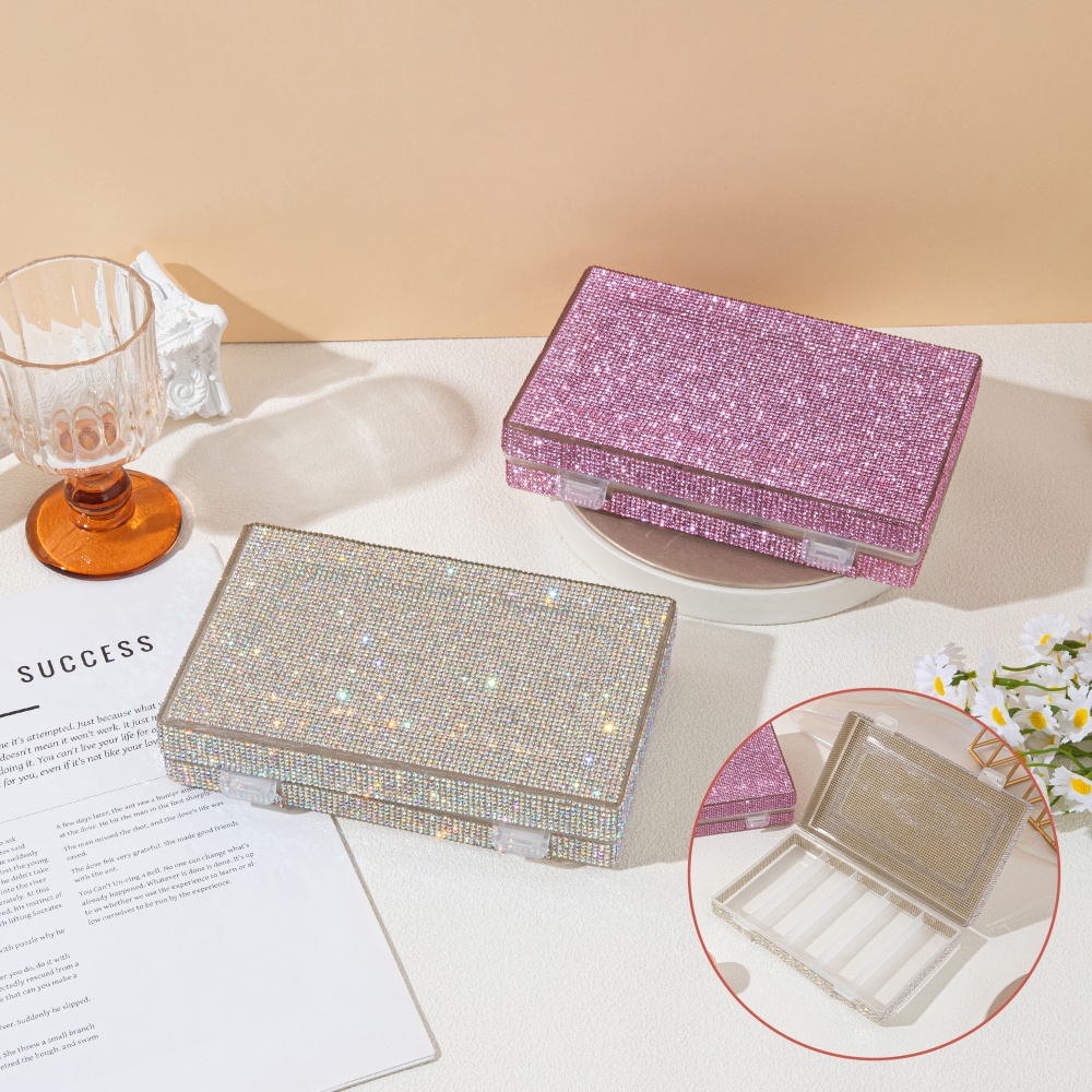 Nail Art Ombre - Luxury Shiny Rhinestone Storage Box Dual