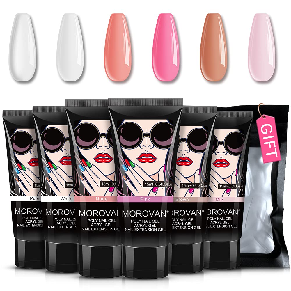 Polygel Nail Kit - Poly Nail Gel Kit -6 Colors
