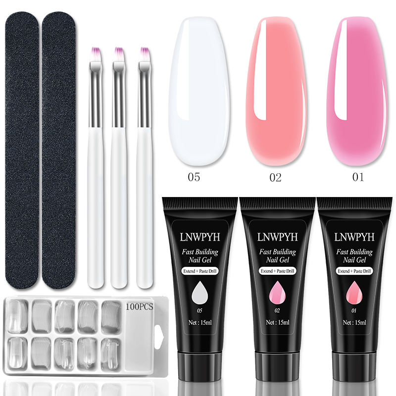 Polygel Nail Kit - Nail Extension Gel Set UV Varnish