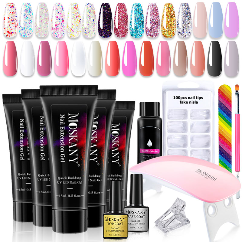 Polygel Nail Kit - Poly Nail Gel Full Set With