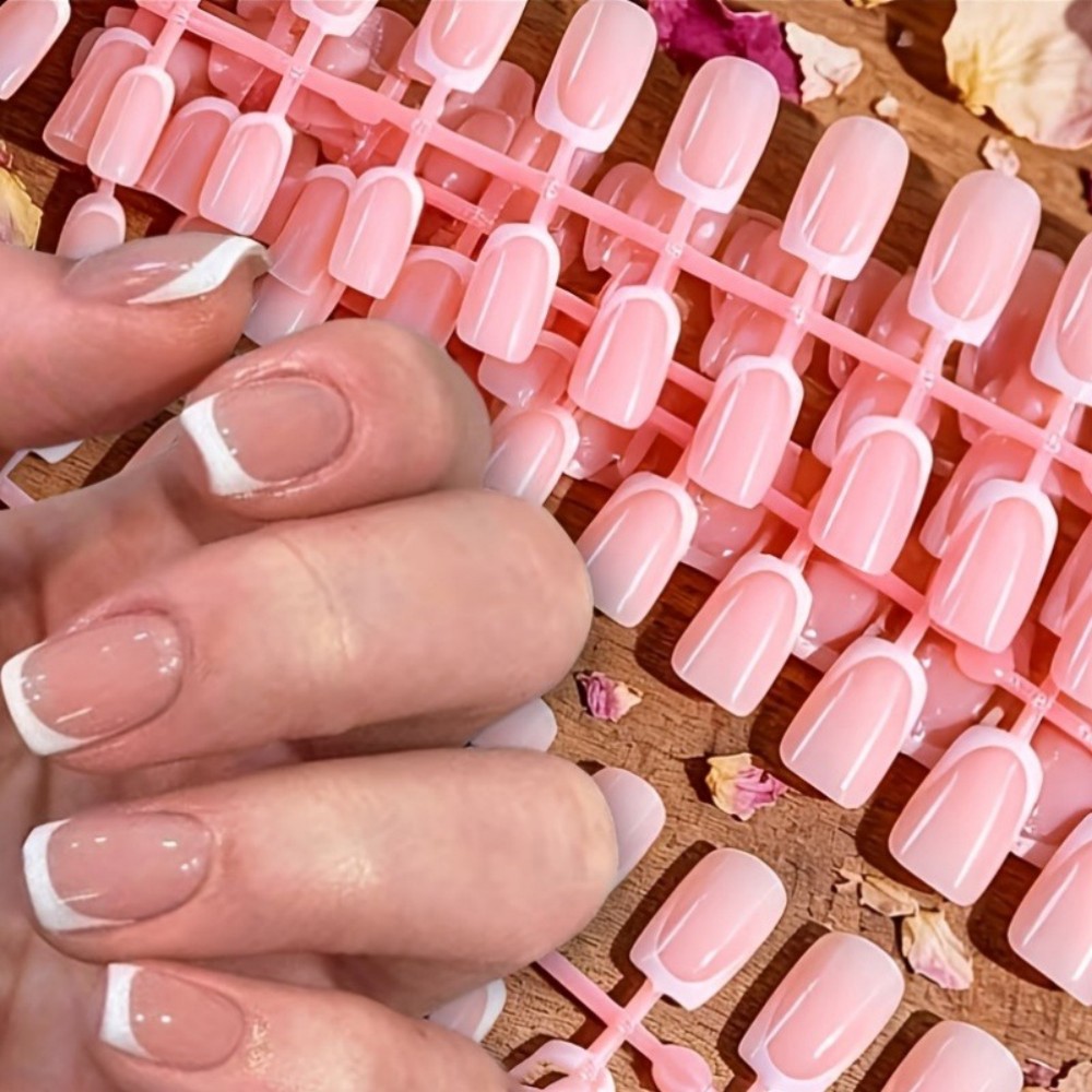 Nail Art Ombre - 120PCS Short Square French Tip Press