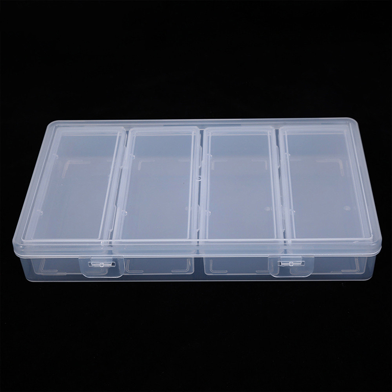 Nail Art Ombre - 4 Grid Independent Storage Box Transparent