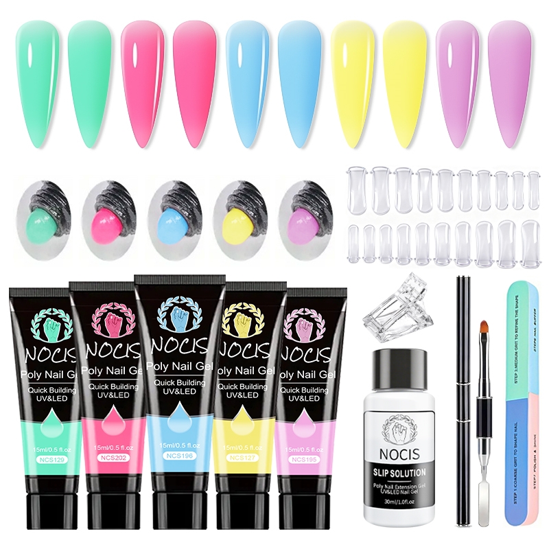 Polygel Nail Kit - NOCIS Poly Nail Gel Kit-5 Colors