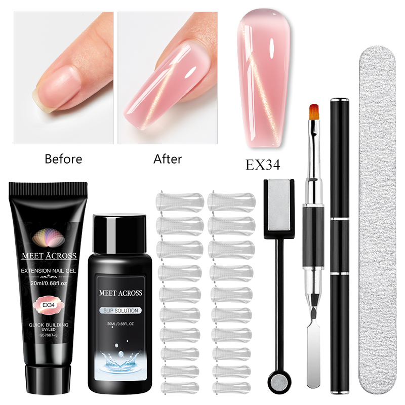 Polygel Nail Kit - 6pcs/set 20ml Cat Eye Poly Nail