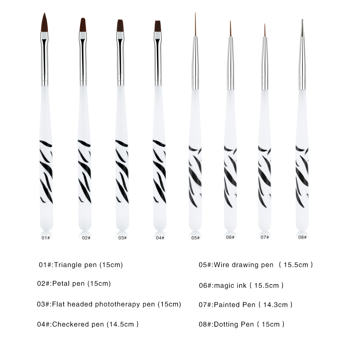 8Pcs Nail Art Brush full polyg - огляд і ціна Polygel Nail Kit