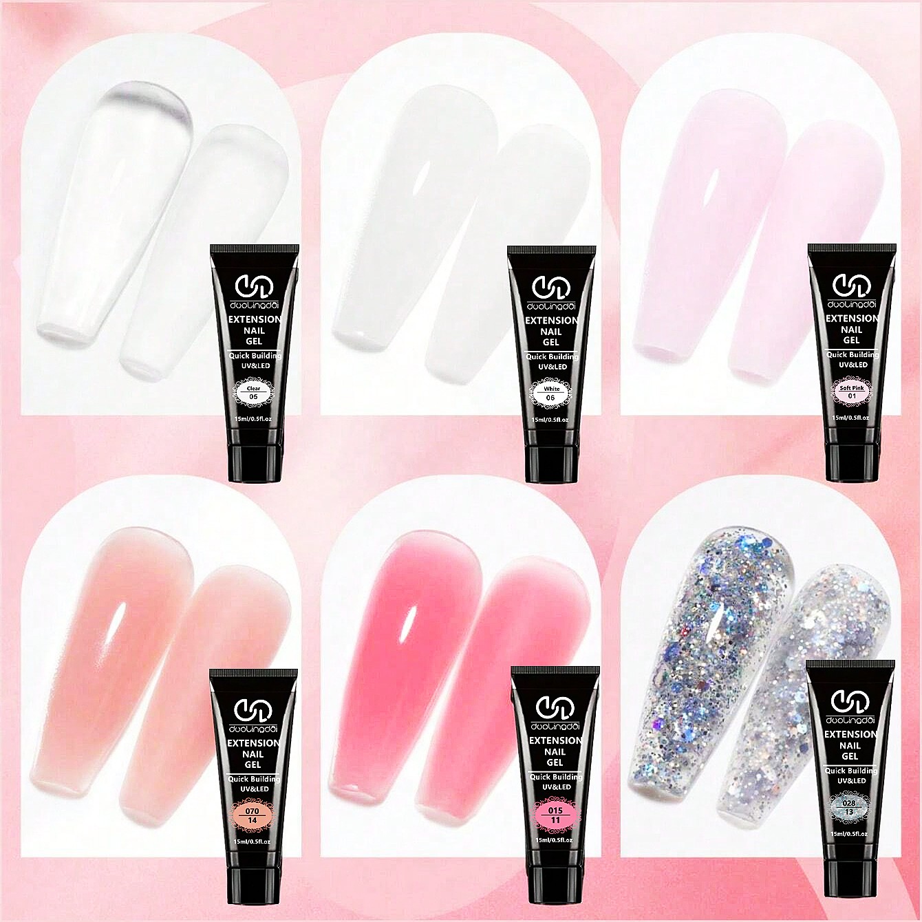 6 Colors Poly Extension Gel Na - огляд і ціна Polygel Nail Kit