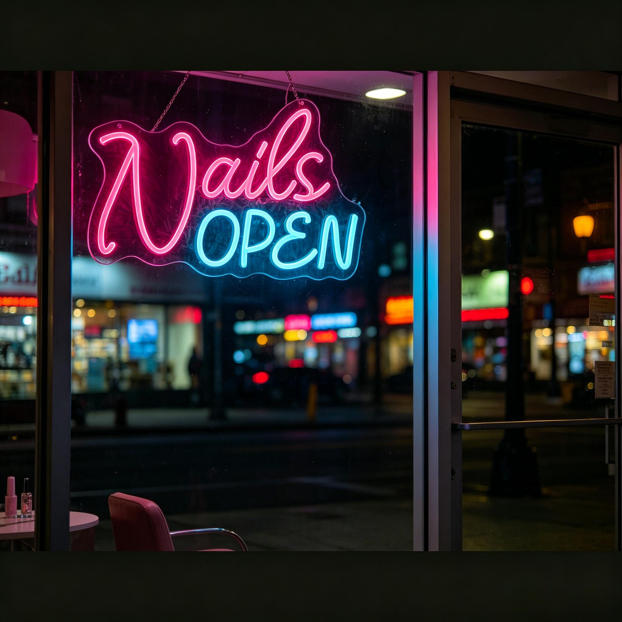 Nails Open Neon Sign USB Dimma - огляд і ціна Nail Art Nail Art
