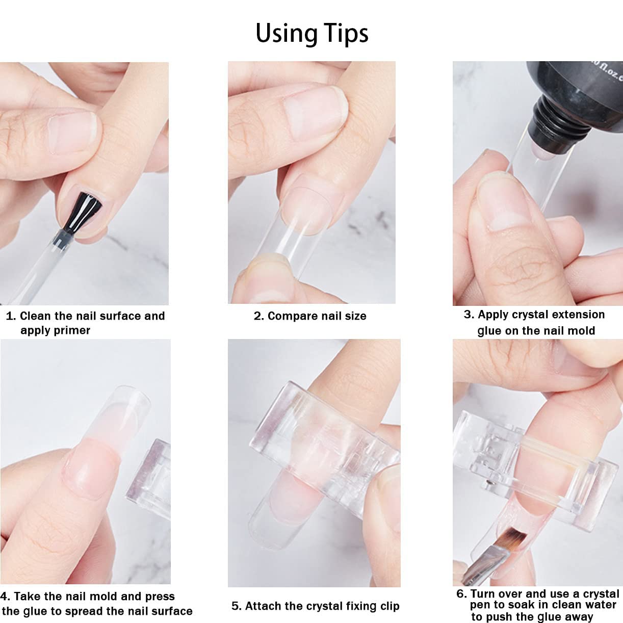 Nail Tips Clip for Quick Build - огляд і ціна Polygel Nail Kit
