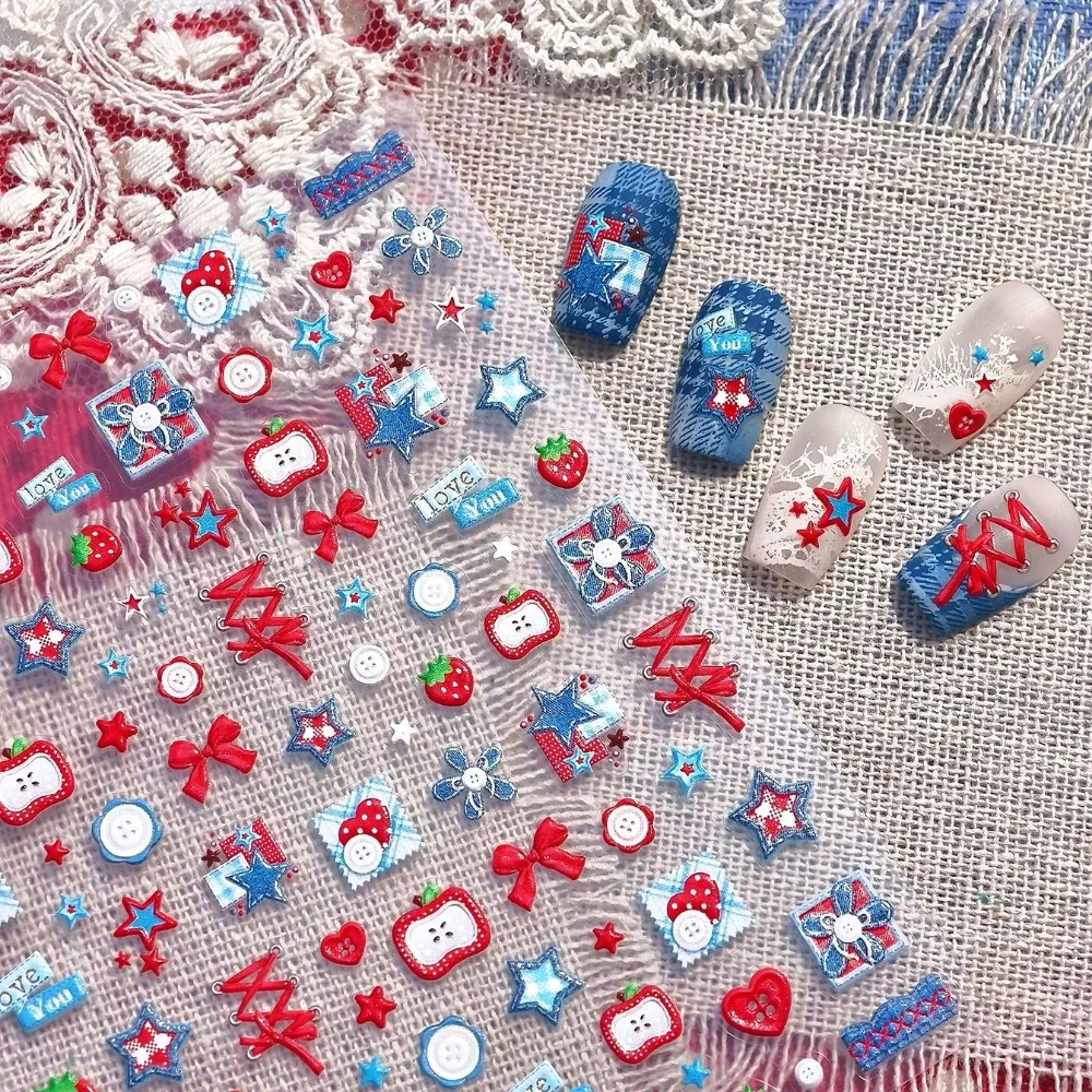 Sweet Cool Patchwork Flower St - огляд і ціна Nail Art Denim