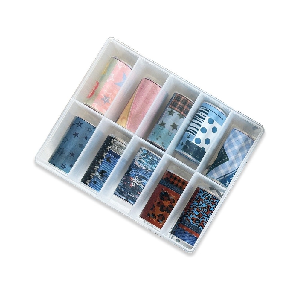 10Rolls Colorful Nail Foils Tr - огляд і ціна Nail Art Denim