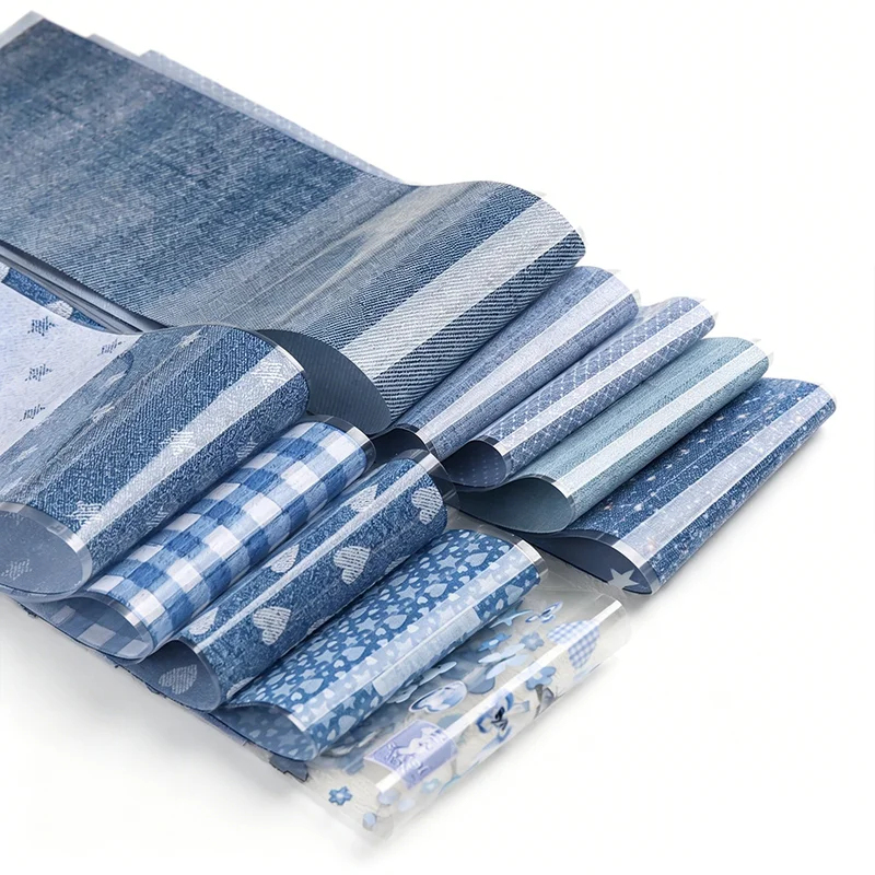 10Sheets Blue Denim Nail Trans - огляд і ціна Nail Art Denim