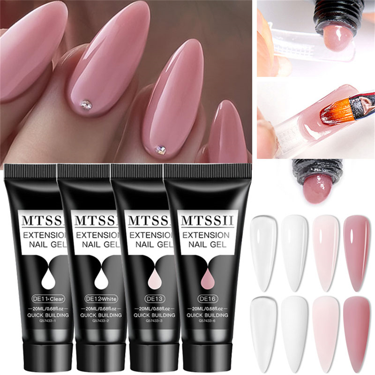 4/6/8PCS 20ml Poly Nail Extens - огляд і ціна Polygel Nail Kit