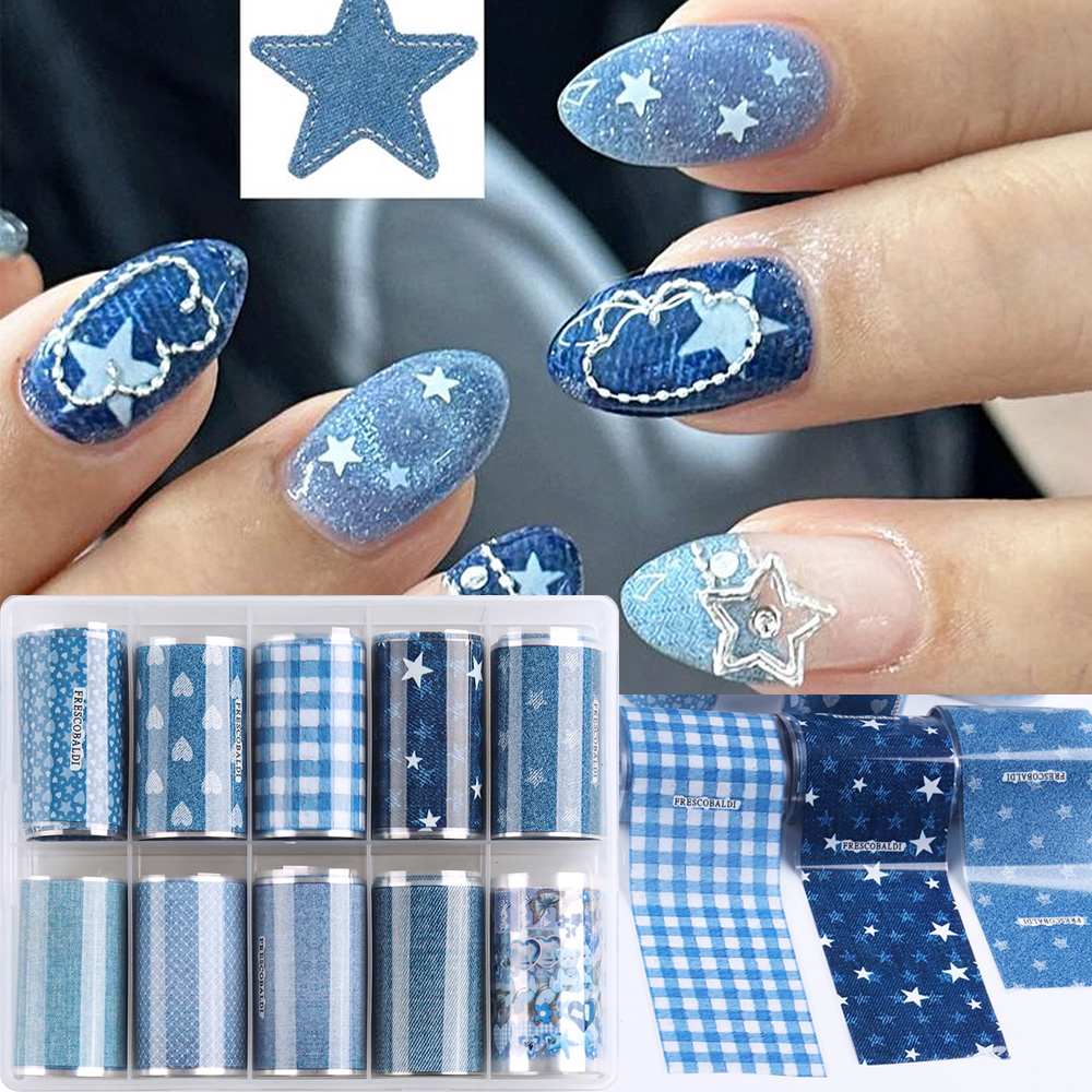 Ins patchwork Style Denim Nail - огляд і ціна Nail Art Denim