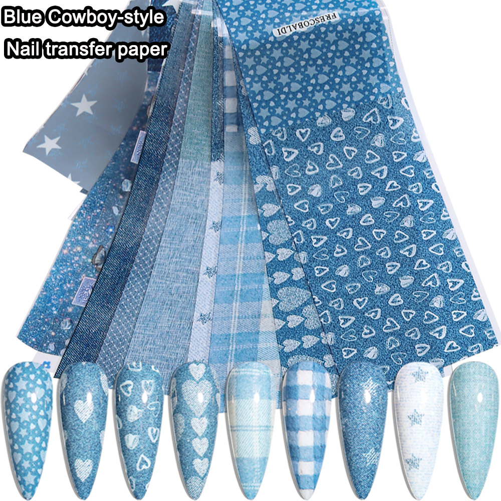 Ins patchwork Style Denim Nail - огляд і ціна Nail Art Denim