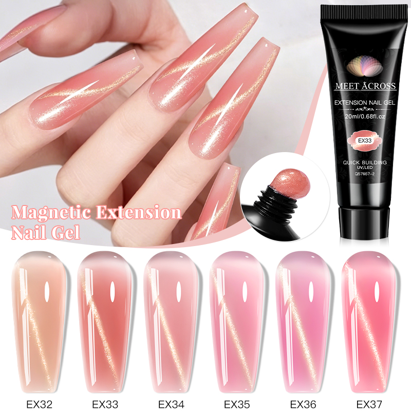 6pcs/set 20ml Cat Eye Poly Nai - огляд і ціна Polygel Nail Kit